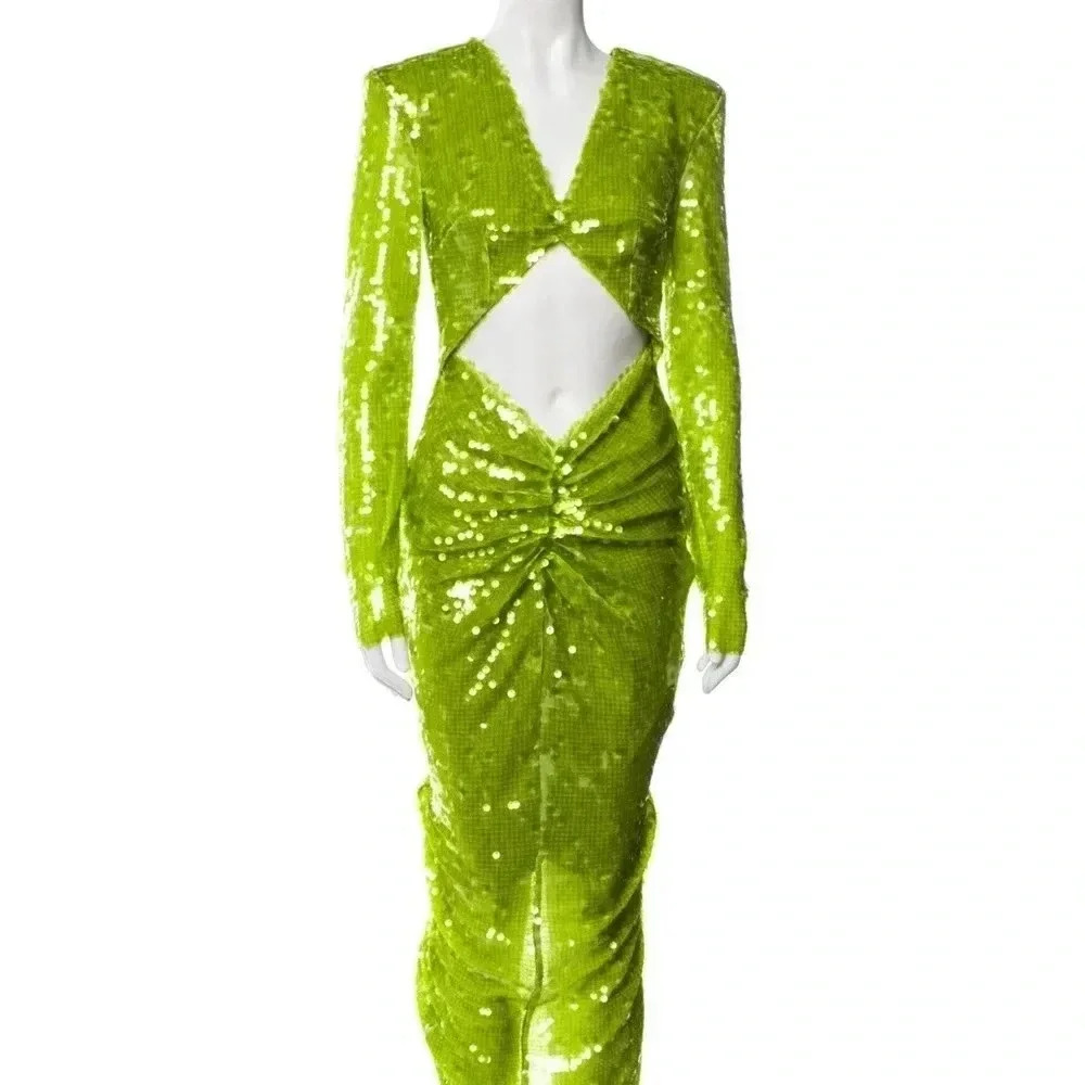 The New Arrivals by Ilkyaz Ozel Aurora Sequin Cut-Out Maxi Dress Evening Gown - Picture 7 of 14